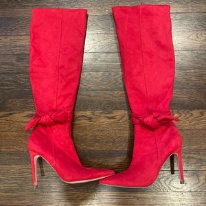 Lulus Red Boots- Size 6/Worn Once